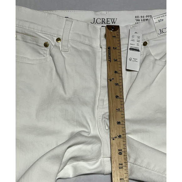 J Crew 96 Low Rise Slim Wide Leg Jean in White Denim Womens 27P Petite - Picture 8 of 14